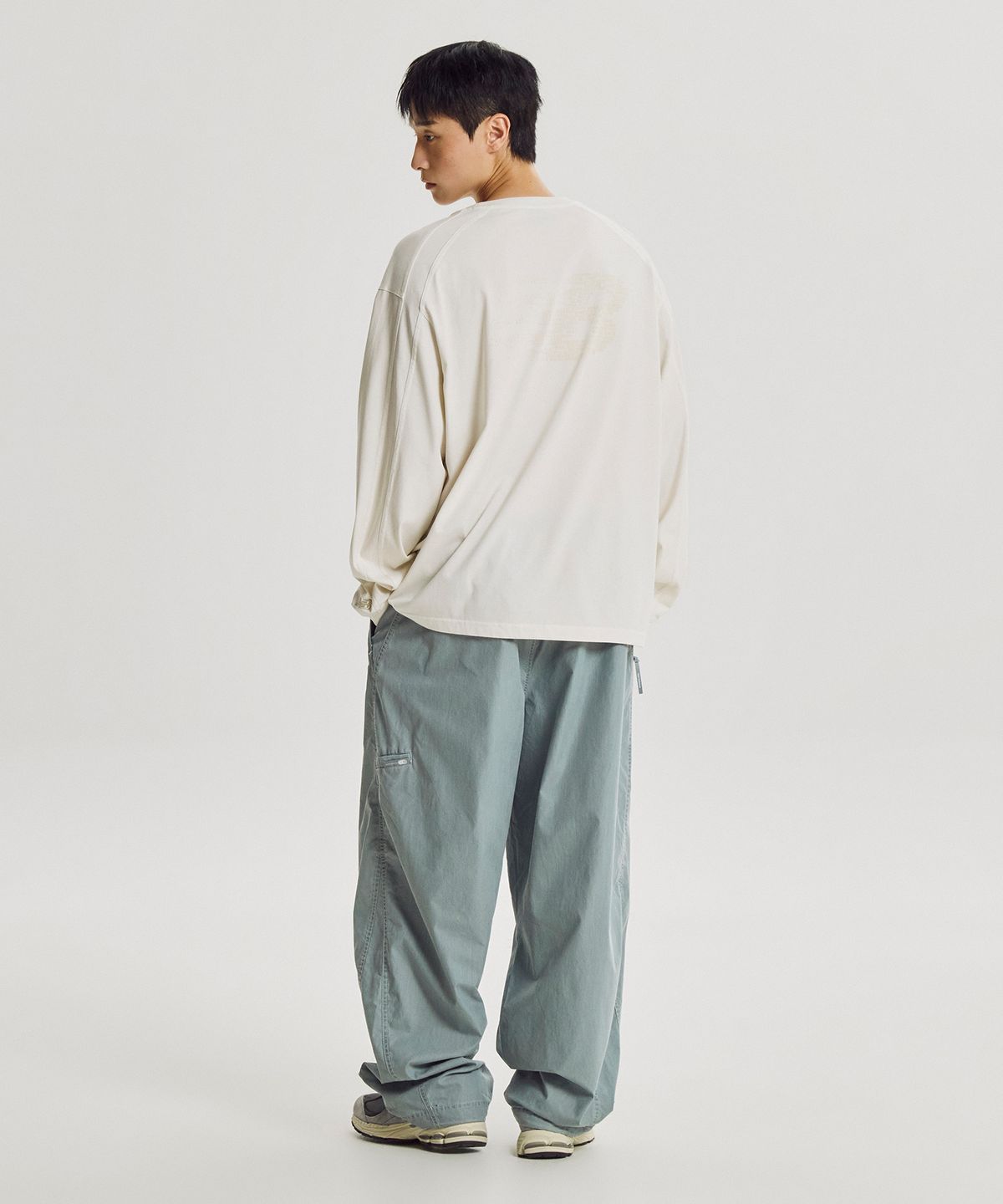 뉴발란스(NEW BALANCE) NBNTG31833 / UNI ESCAPE 워시드 우븐 와이드 팬츠 (B/GRAY)