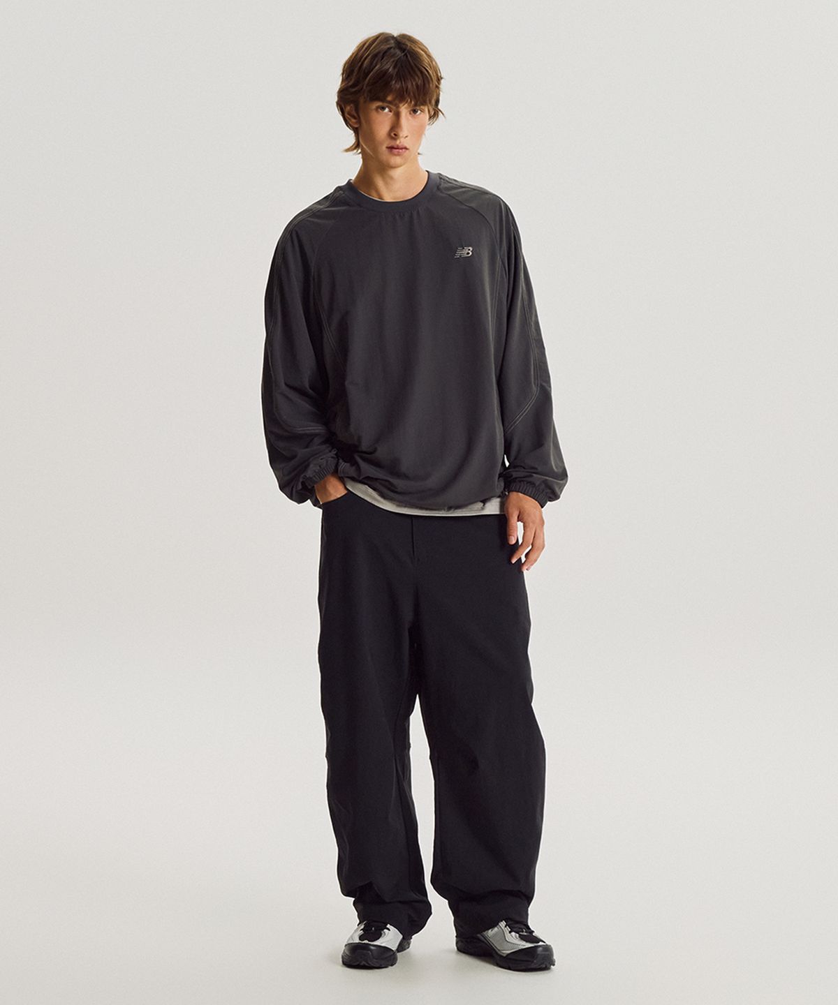 뉴발란스(NEW BALANCE) NBNTG31853 / UNI 모닝레이브 우븐 와이드 커브드 팬츠 (BLACK)
