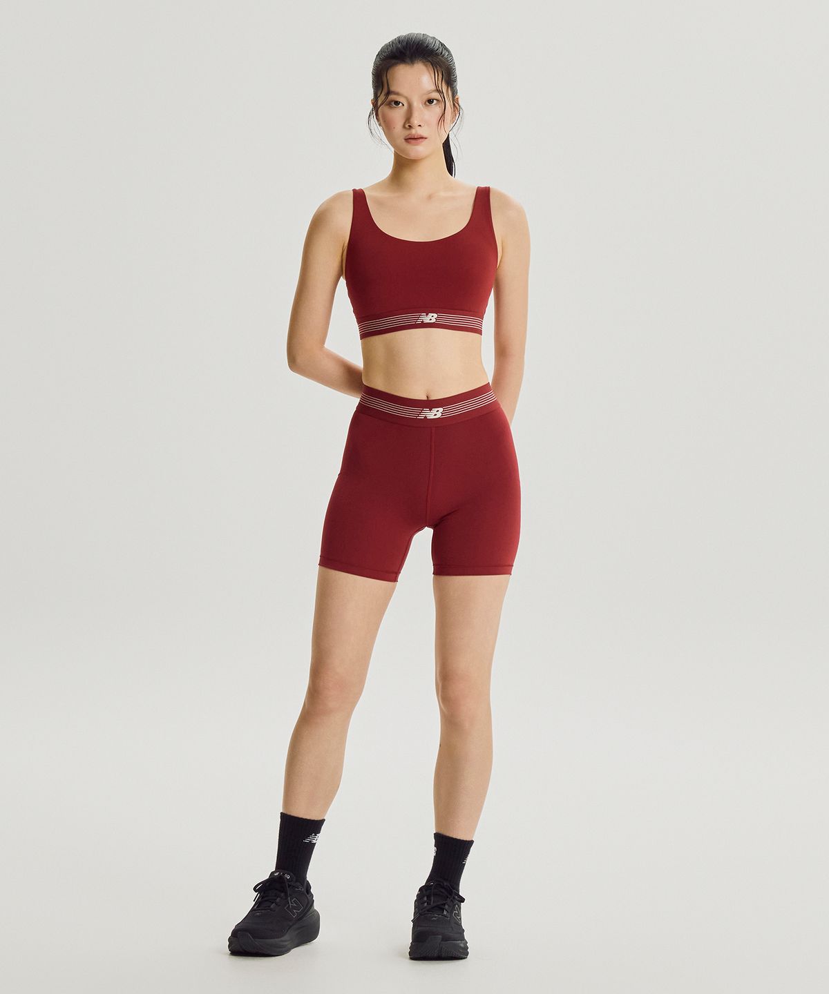 뉴발란스(NEW BALANCE) NBNSG3V812 / WOMEN AC 5인치 레깅스 (D/RED)