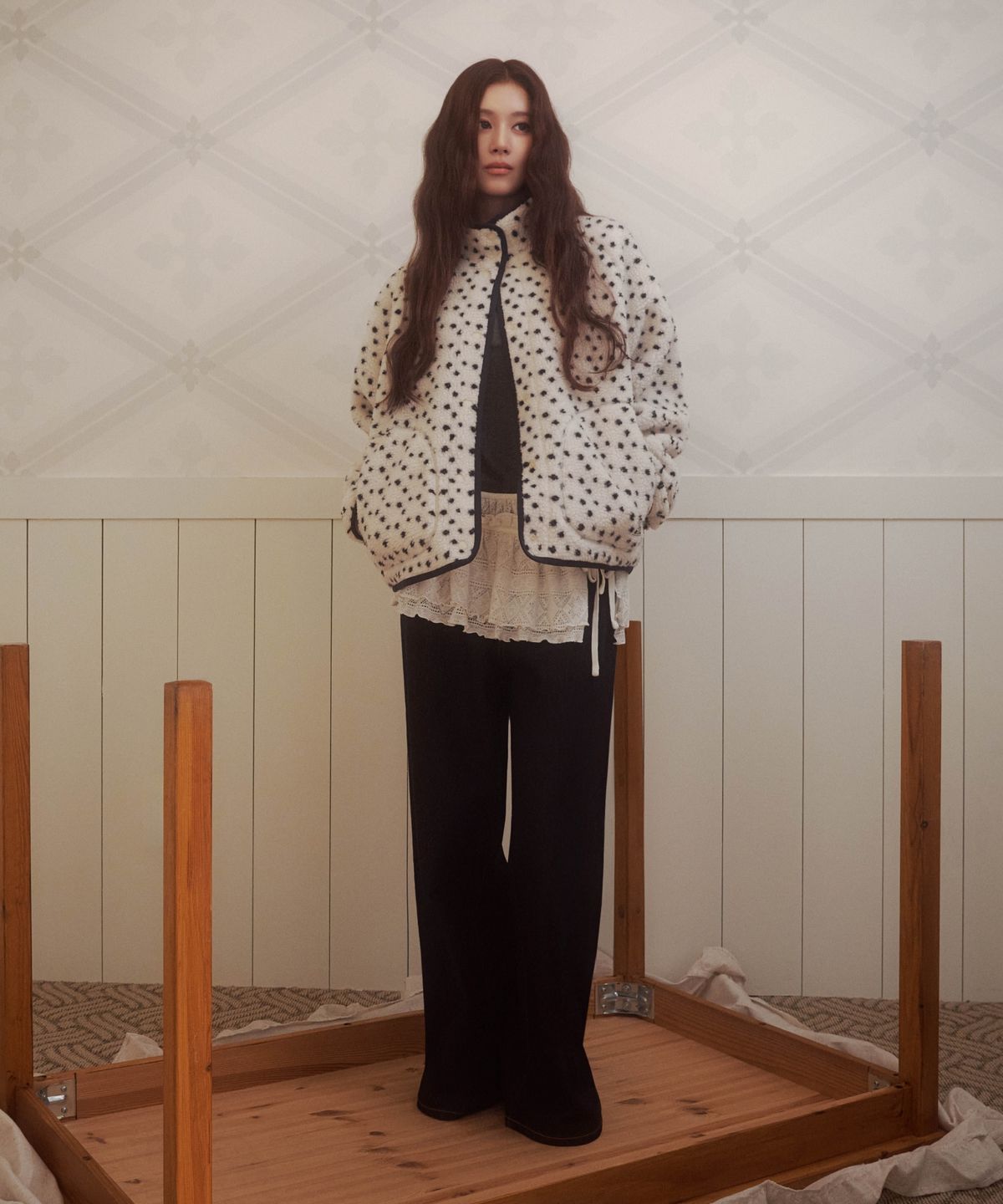 커버낫 우먼(COVERNAT WOMAN) 우먼 와이드 벨티드 데님 팬츠 인디고