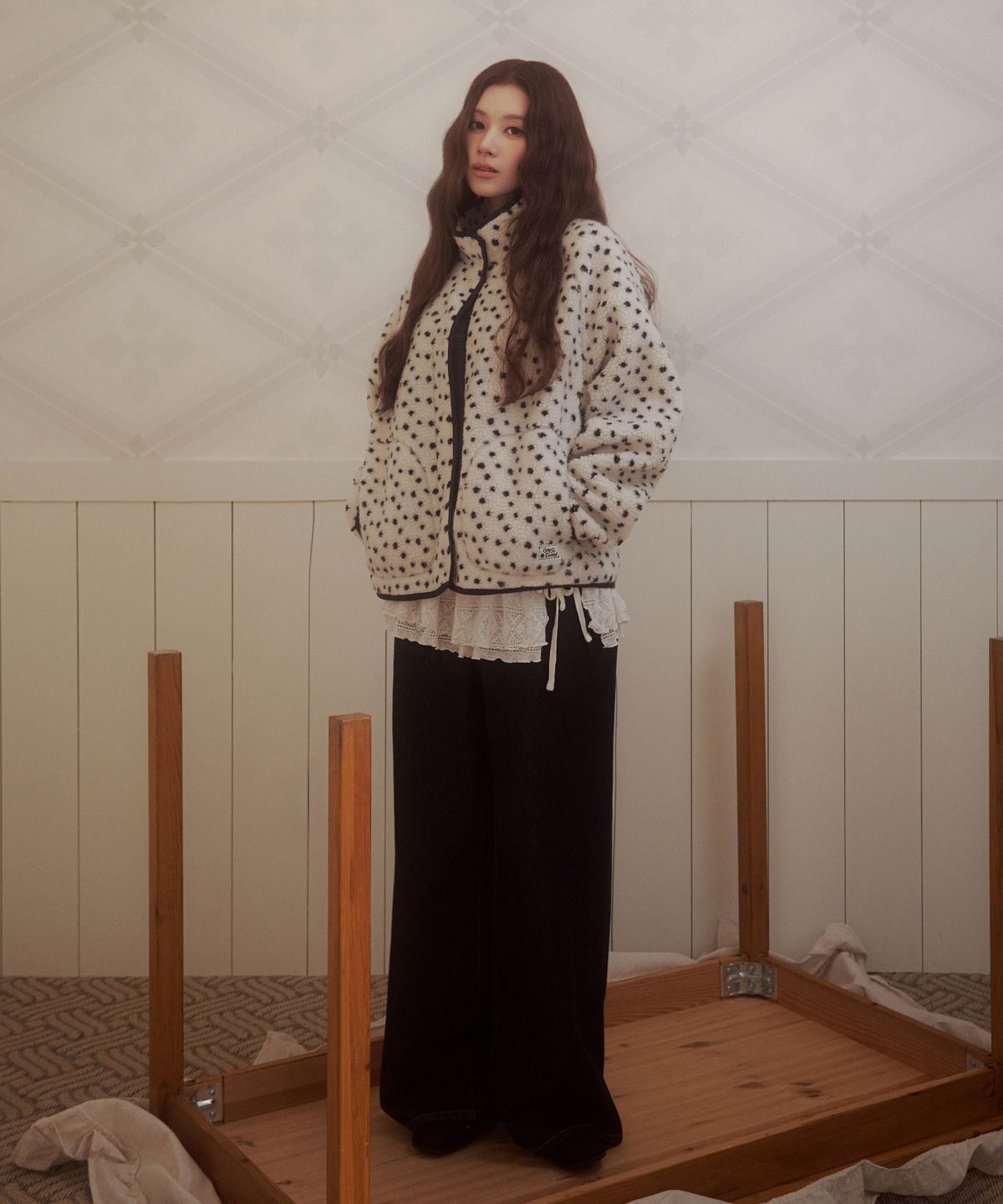 커버낫 우먼(COVERNAT WOMAN) 우먼 와이드 벨티드 데님 팬츠 인디고