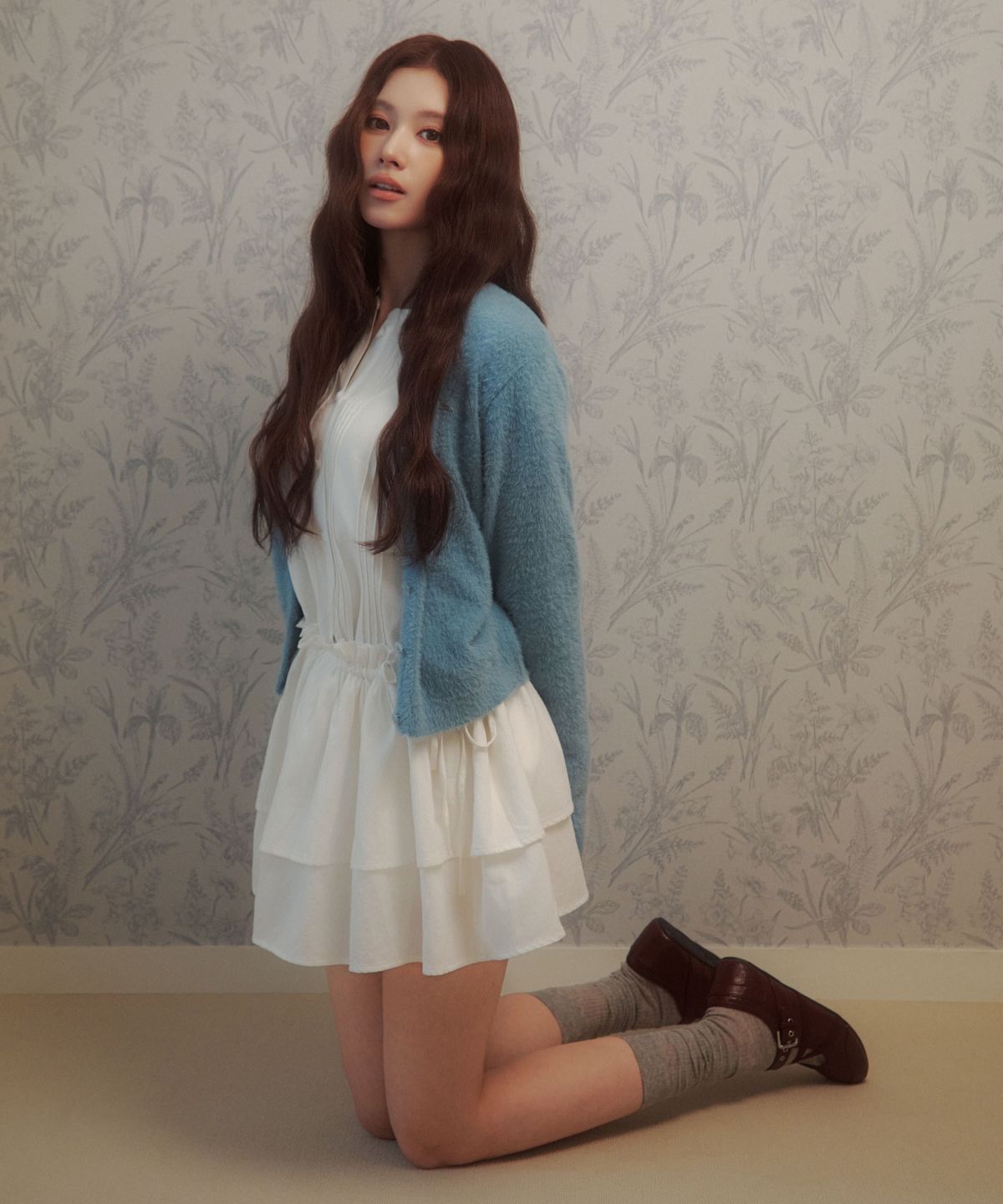 커버낫 우먼(COVERNAT WOMAN) 우먼 핀턱 프릴 원피스 아이보리