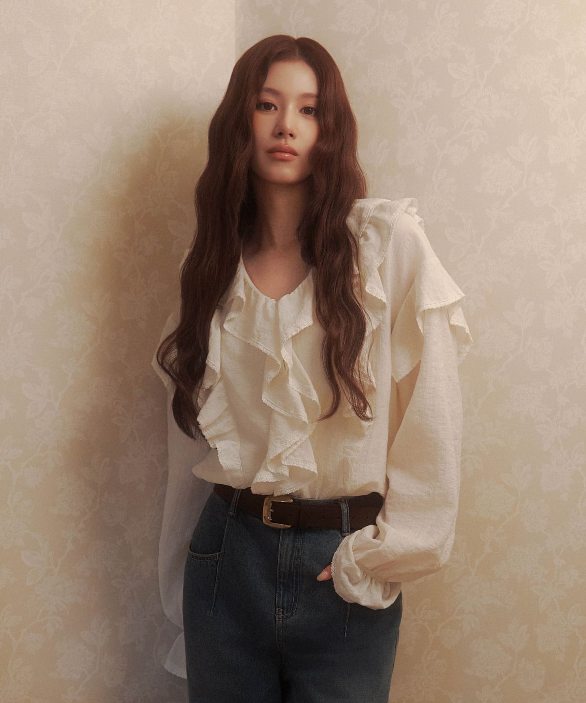 커버낫 우먼(COVERNAT WOMAN) 우먼 레이스 블라우스 아이보리