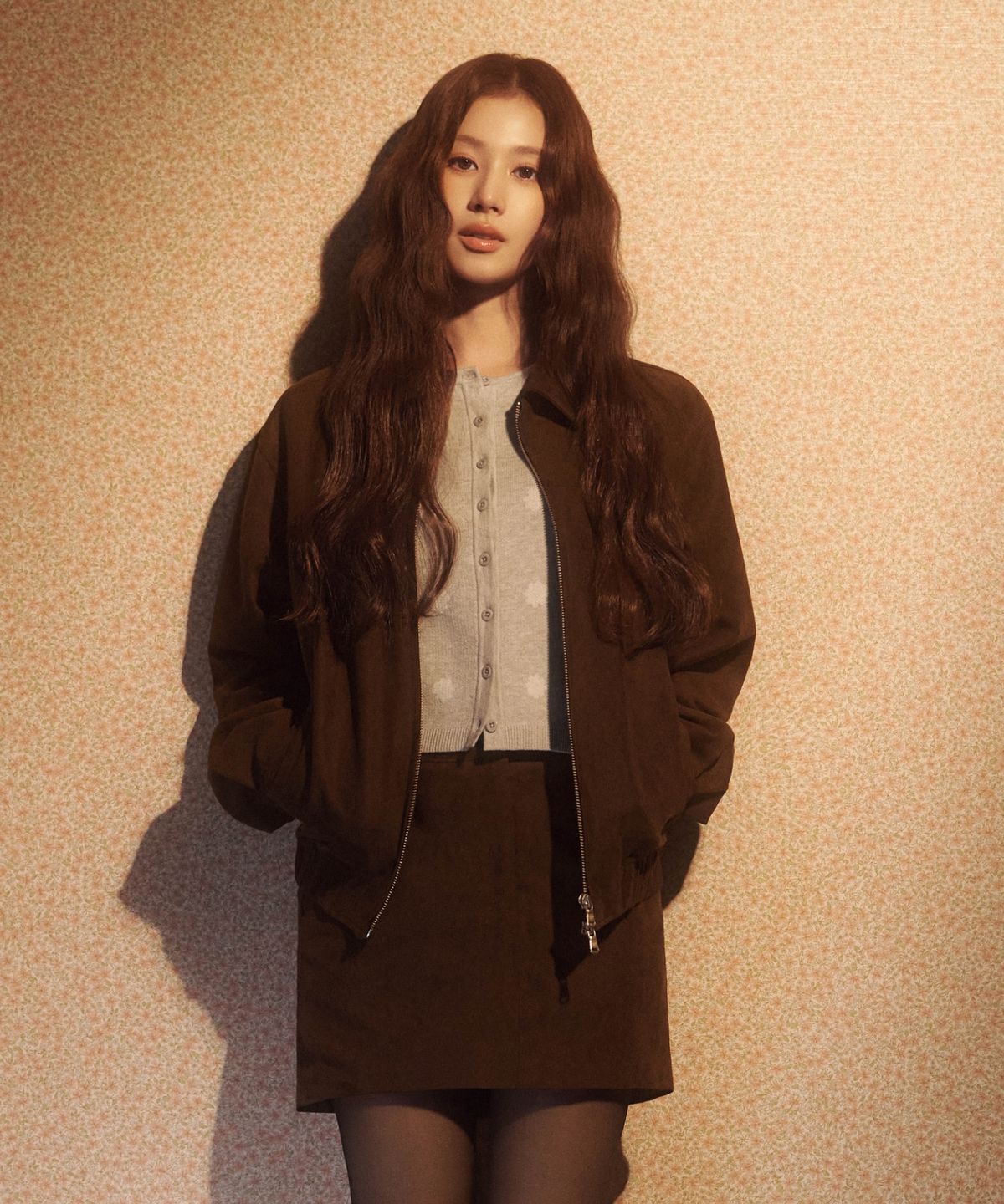 커버낫 우먼(COVERNAT WOMAN) 우먼 도트 스카프 가디건 라이트그레이