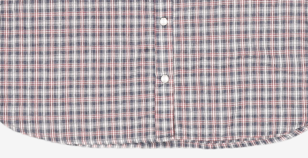 오헤시오(OHESHIO) LAYERED WESTERN CHECK SHIRT, NAVY FREE