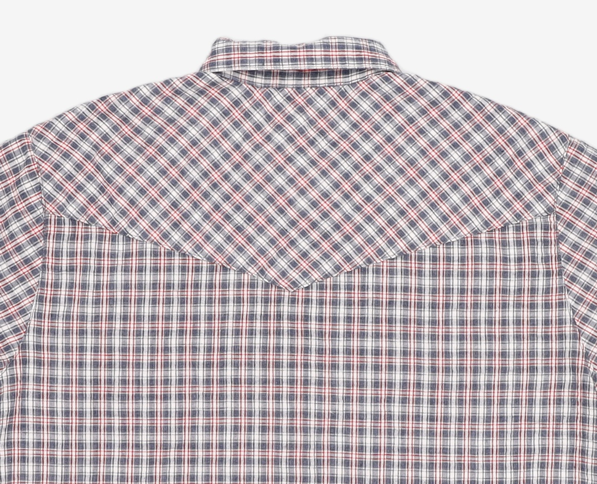 오헤시오(OHESHIO) LAYERED WESTERN CHECK SHIRT, NAVY FREE