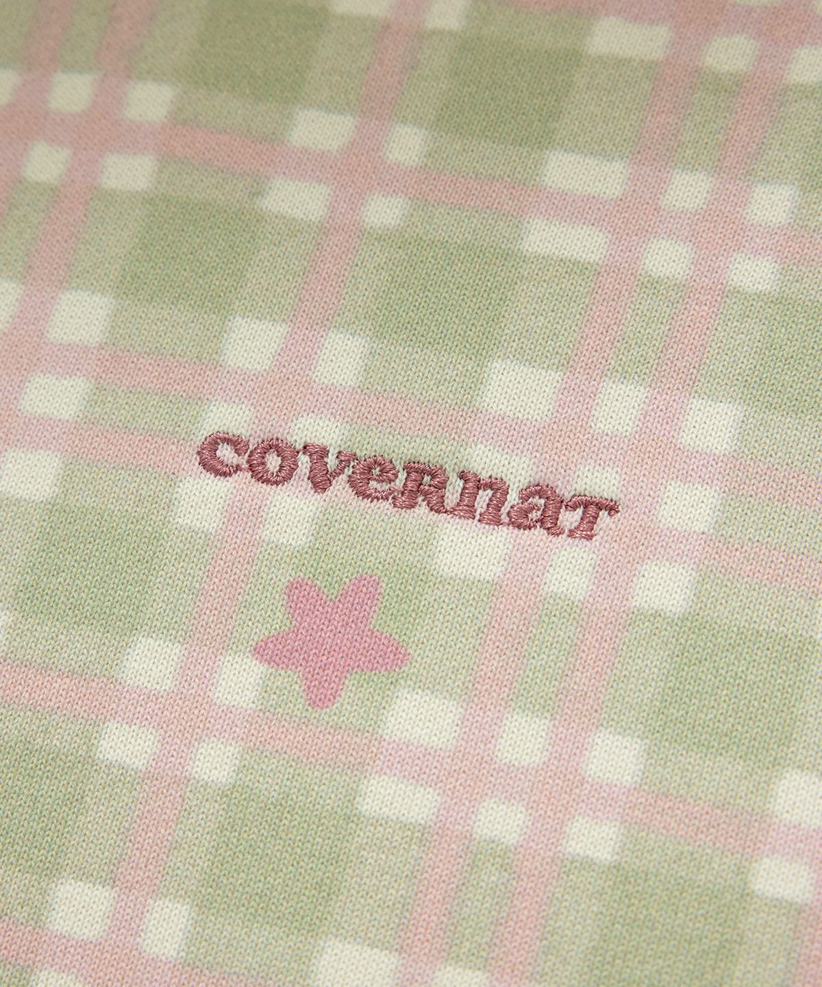 커버낫 우먼(COVERNAT WOMAN) 우먼 체크 패턴 후드집업 라이트 그린