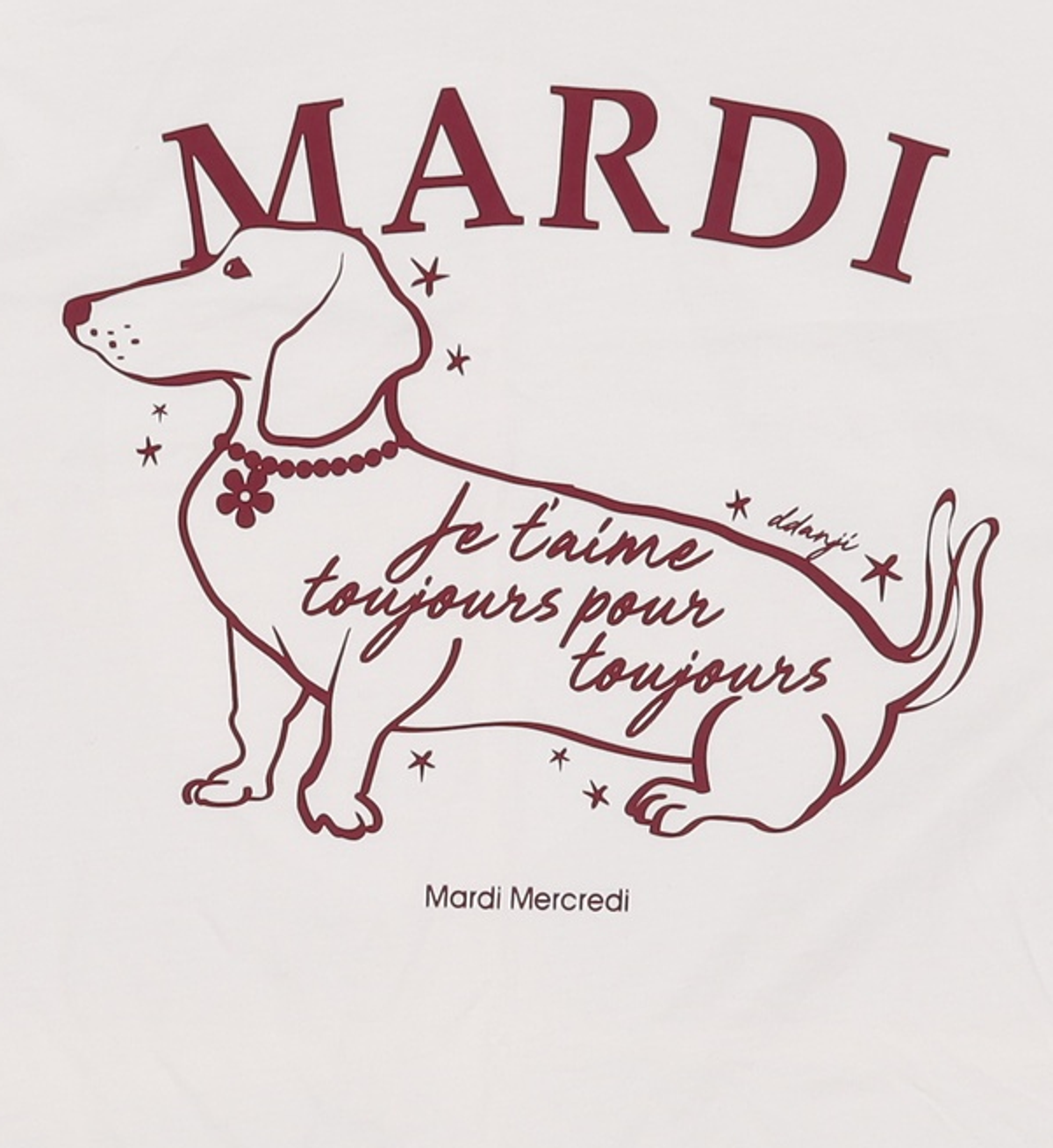 마르디 메크르디(MARDI MERCREDI) 반소매 티셔츠 ONE