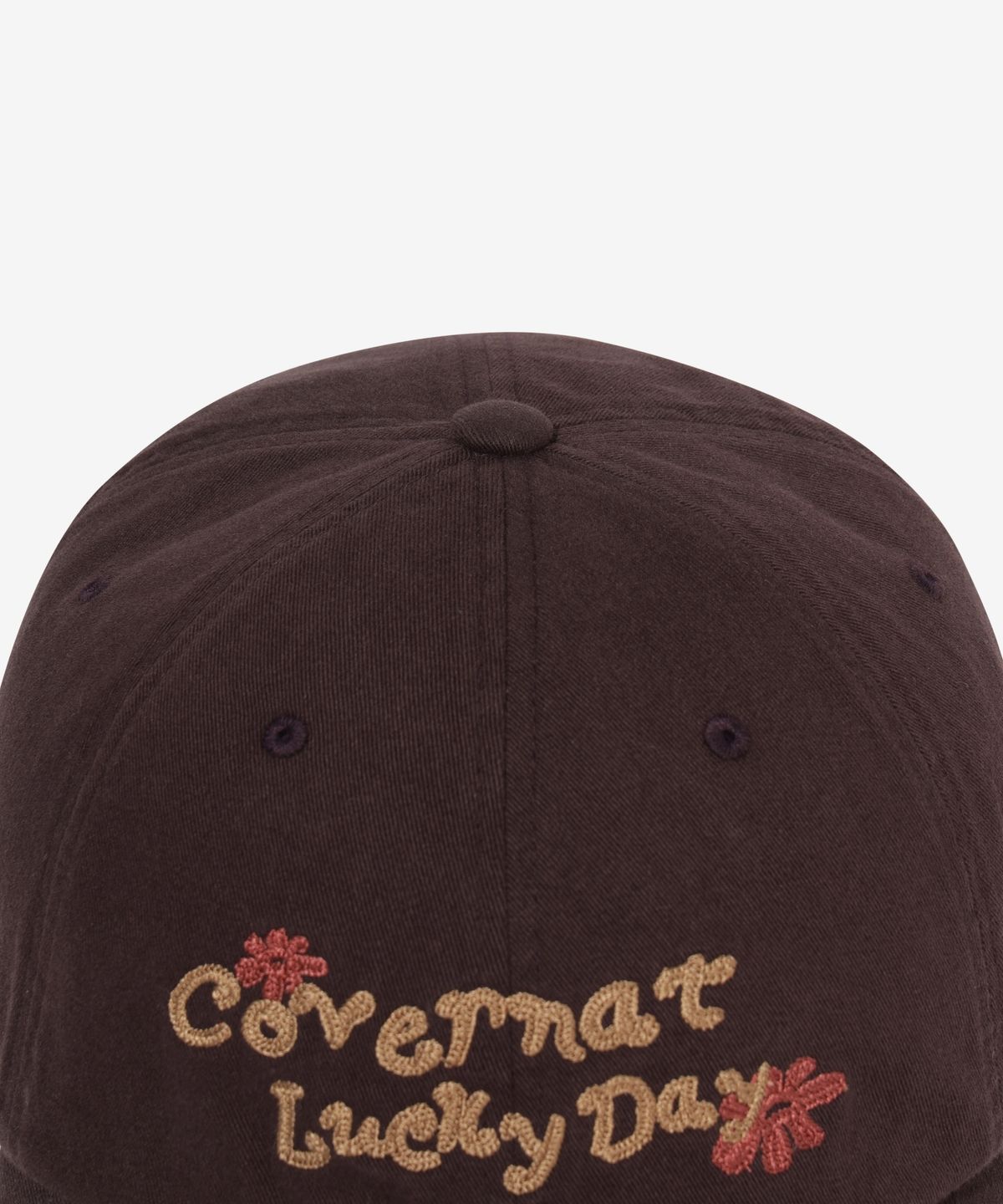 커버낫 우먼(COVERNAT WOMAN) 우먼 체인 그래픽 스탠슬림 핏 볼캡 브라운