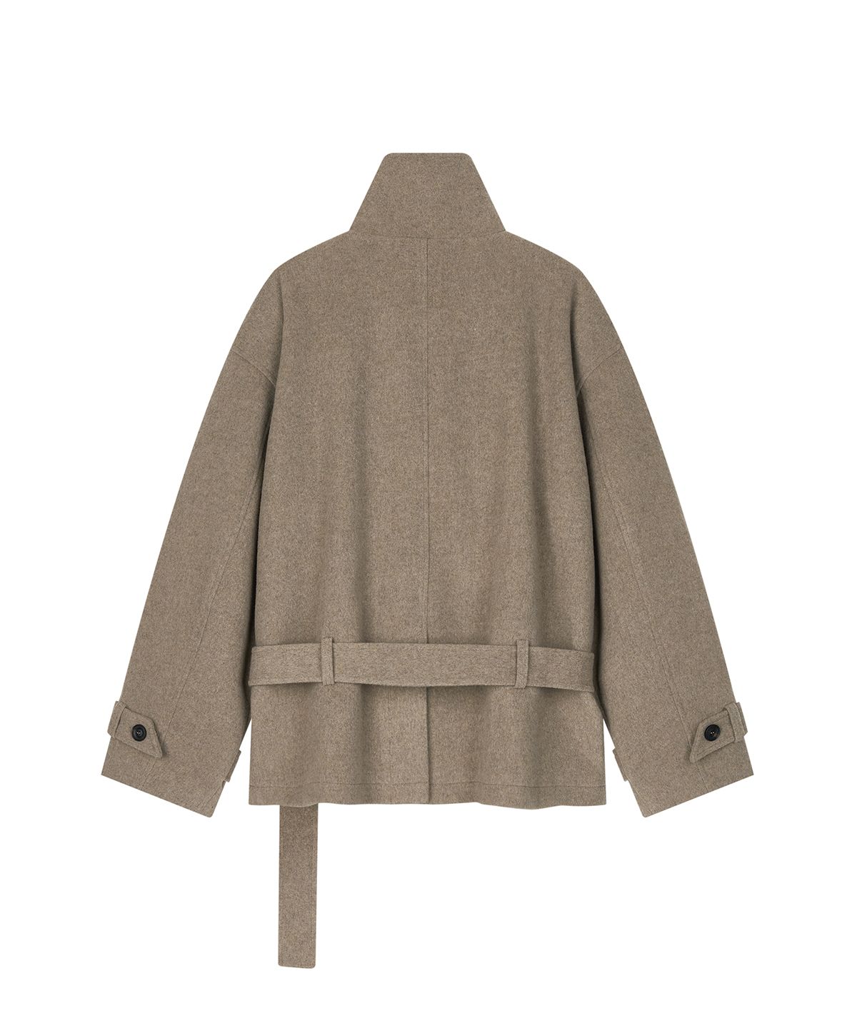 샌드릭(SANDRIC) High Neck Wool Jacket_Beige