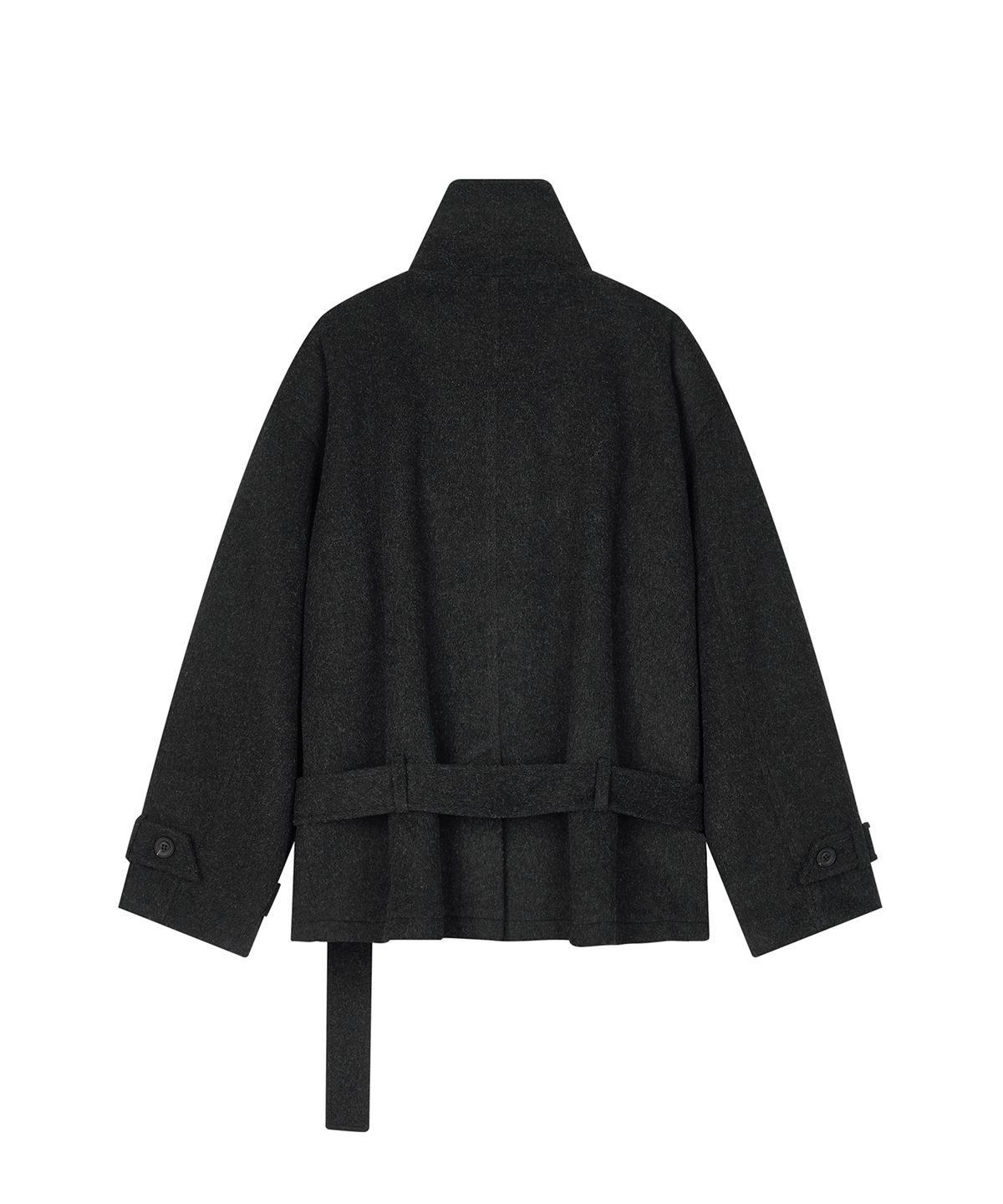 샌드릭(SANDRIC) High Neck Wool Jacket_Charcoal