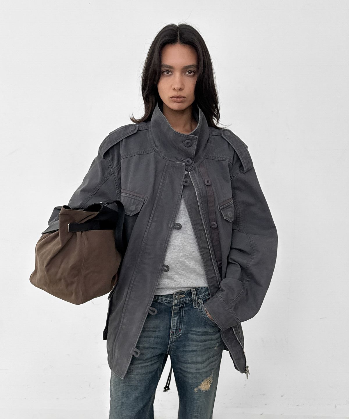 샌드릭(SANDRIC) Vintage Field Jacket_Charcoal