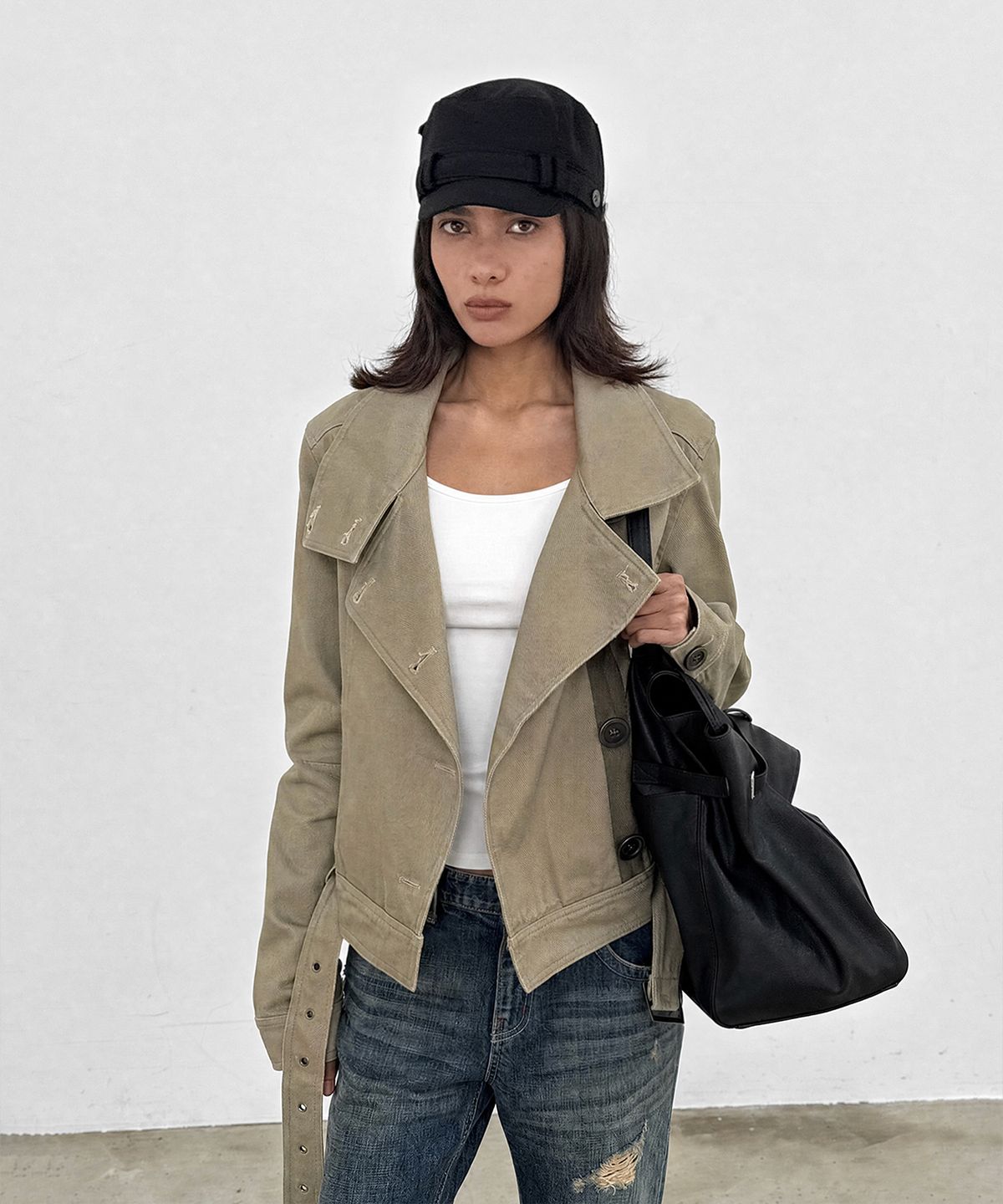 샌드릭(SANDRIC) Slimfit cotton Jacket_Beige
