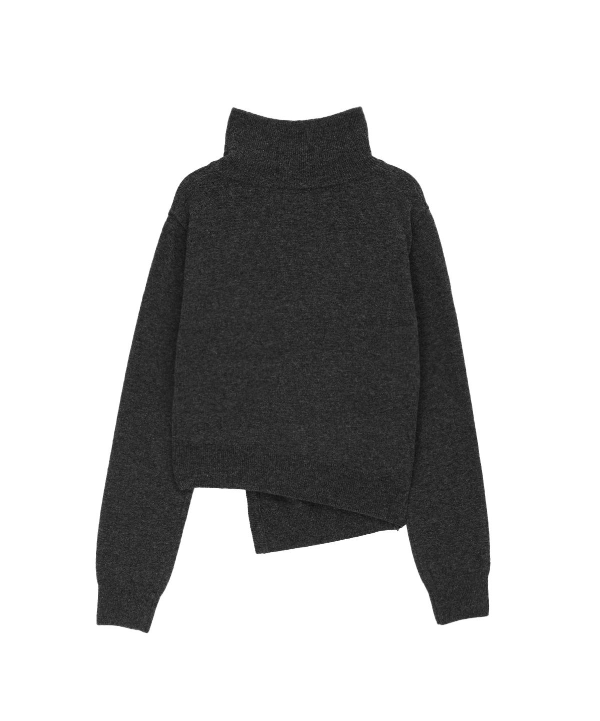 샌드릭(SANDRIC) High Neck Cardigan_Charcoal