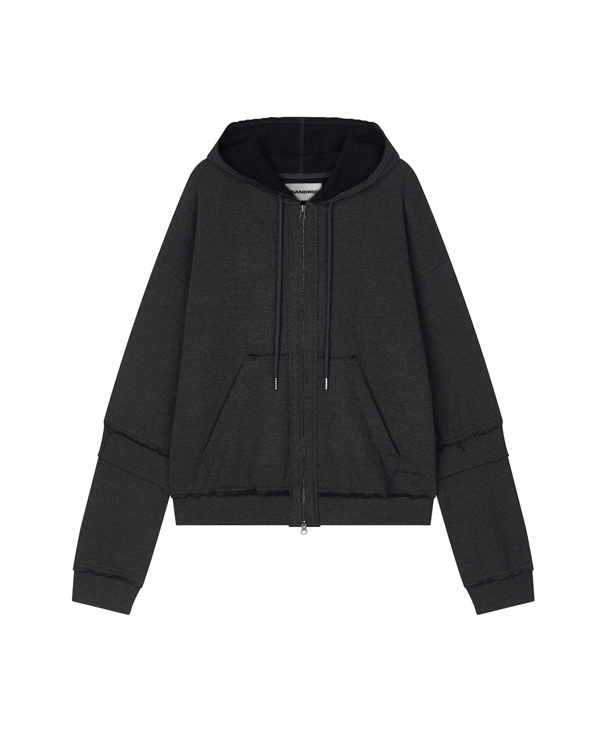 샌드릭(SANDRIC) Layered Hood Zip Up_Charcoal