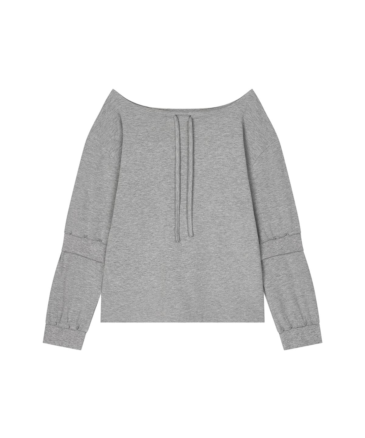 샌드릭(SANDRIC) Overfit Drawstring Tee_Melange Grey