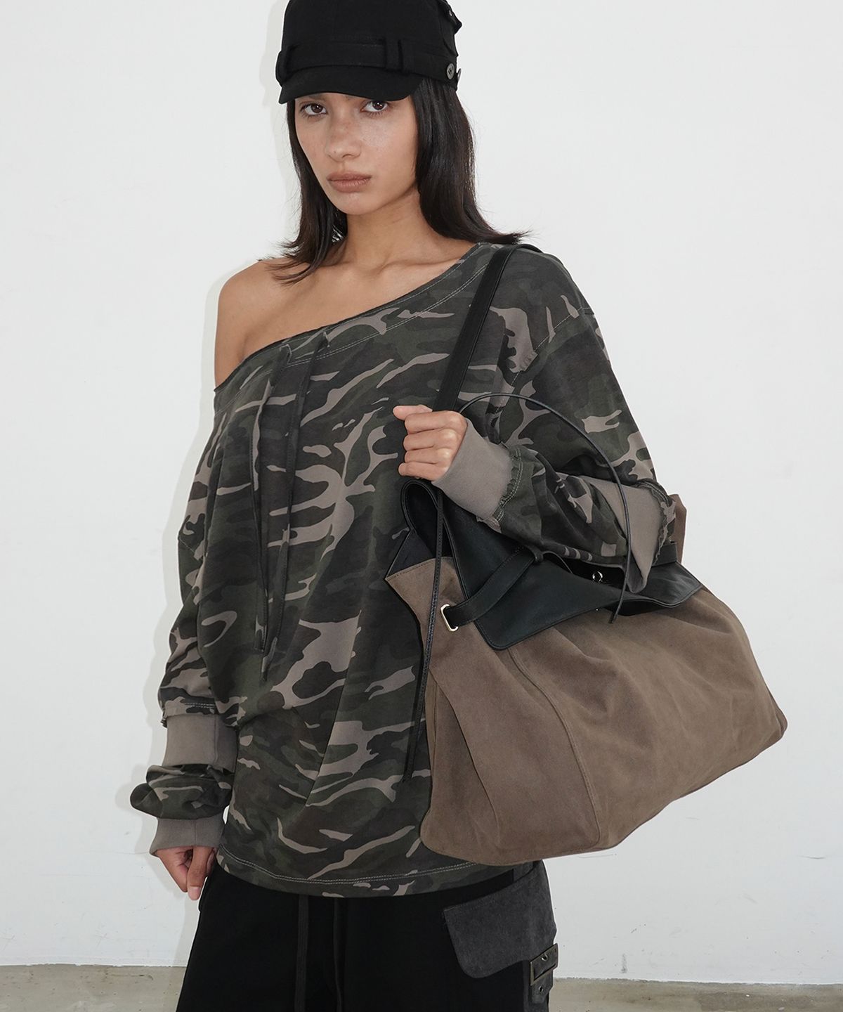 샌드릭(SANDRIC) Overfit Drawstring Tee_Camo