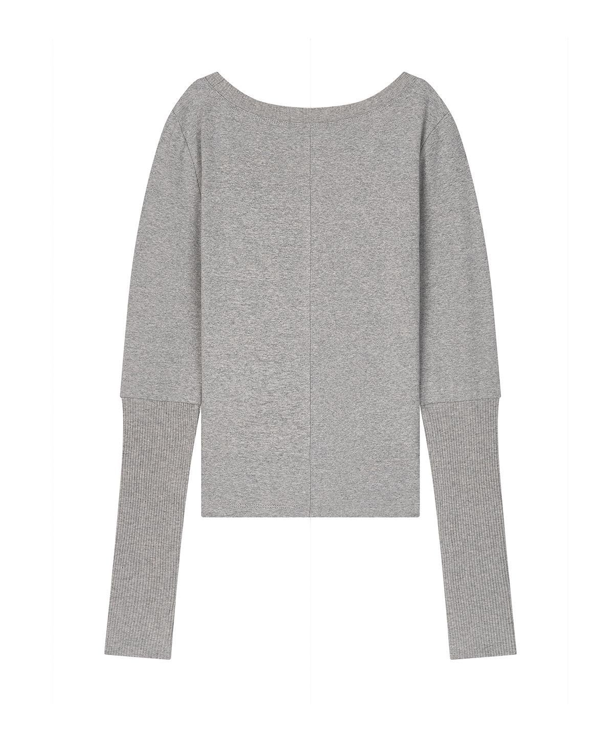 샌드릭(SANDRIC) Button Detail Tee_Melange Grey