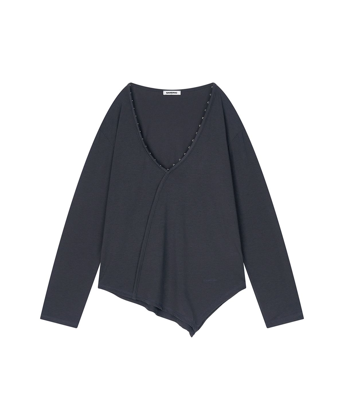 샌드릭(SANDRIC) Hook V-Neck Tee_Charcoal