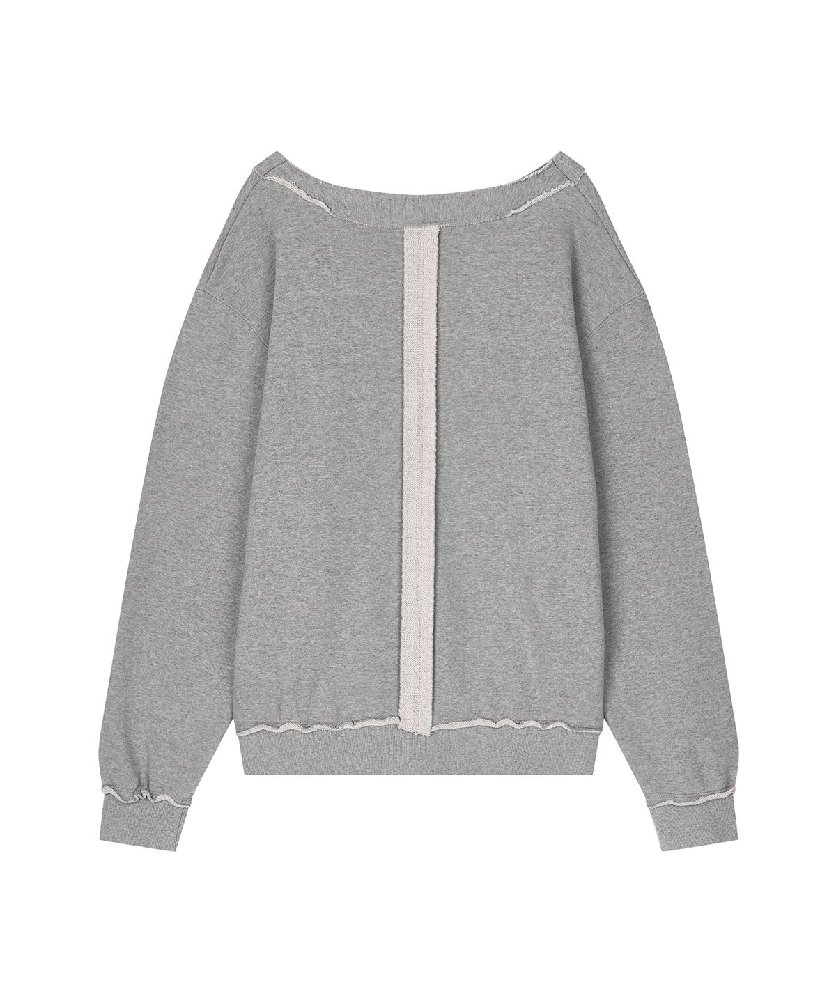 샌드릭(SANDRIC) Deep V-Neck Sweatshirt_Melange Grey