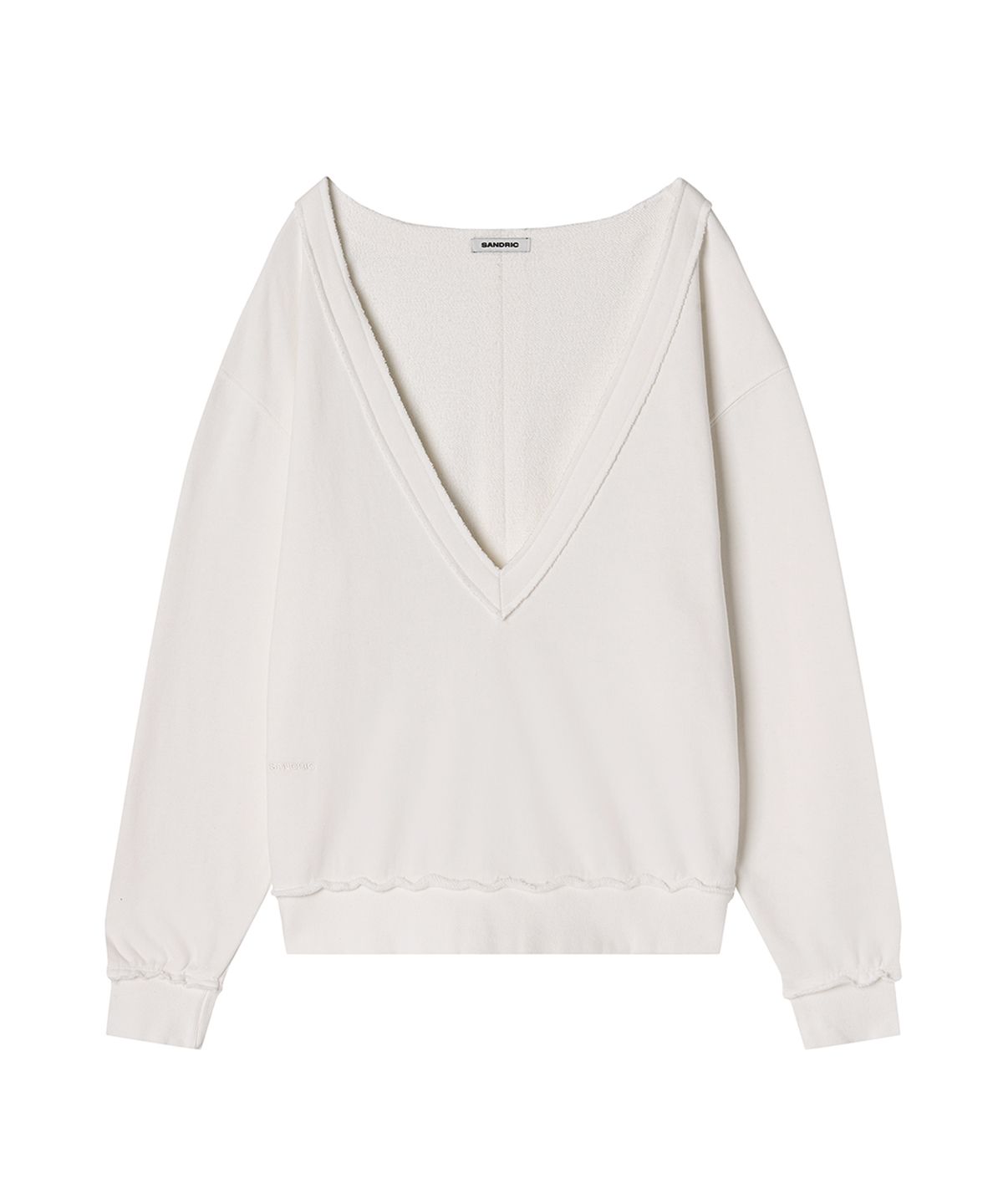 샌드릭(SANDRIC) Deep V-Neck Sweatshirt_Ivory