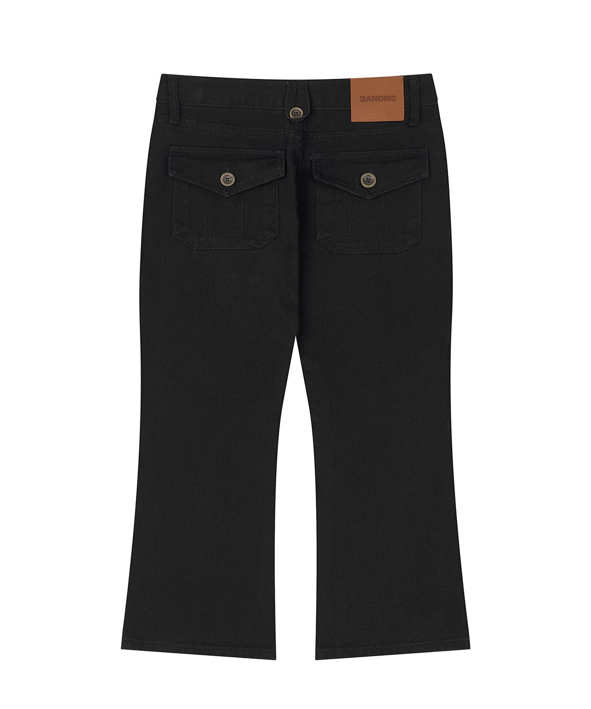 샌드릭(SANDRIC) Cropped Flare Denim_Black