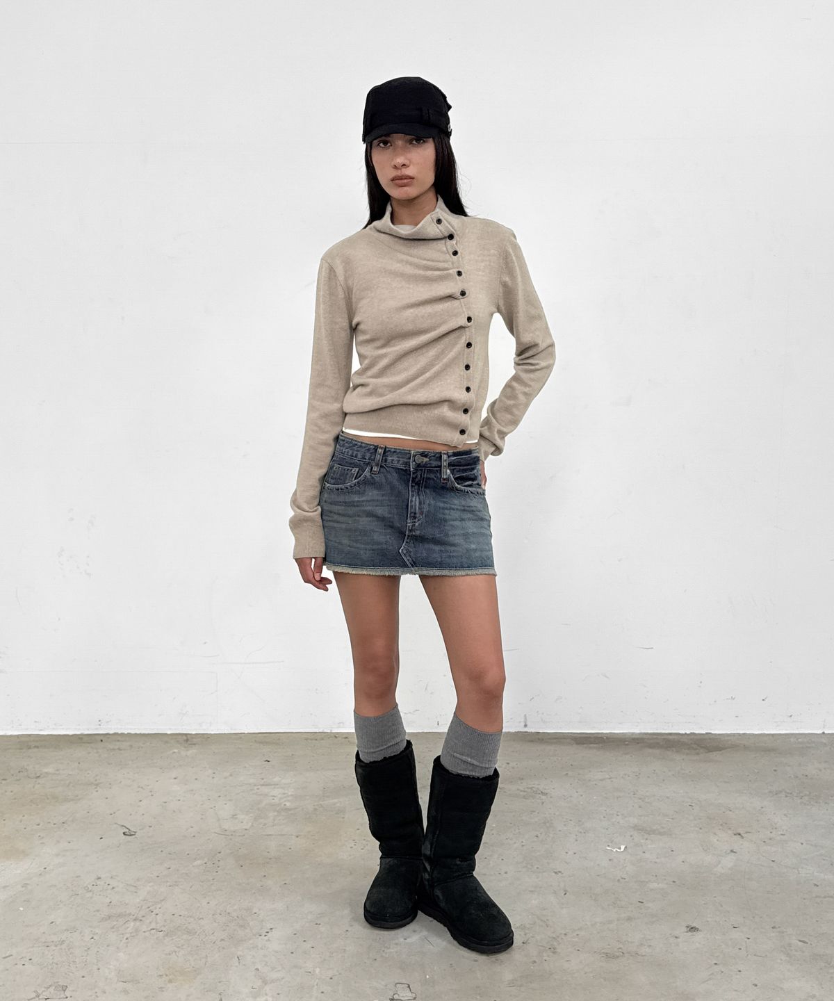 샌드릭(SANDRIC) Denim Mini Skirt_Blue