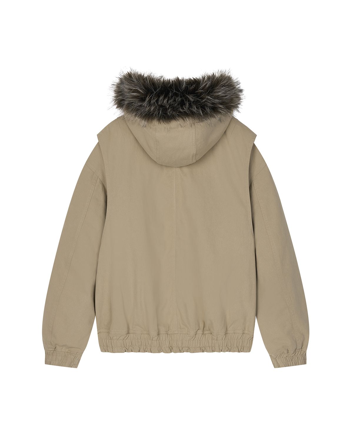 샌드릭(SANDRIC) Detachable Fur Jacket_Beige