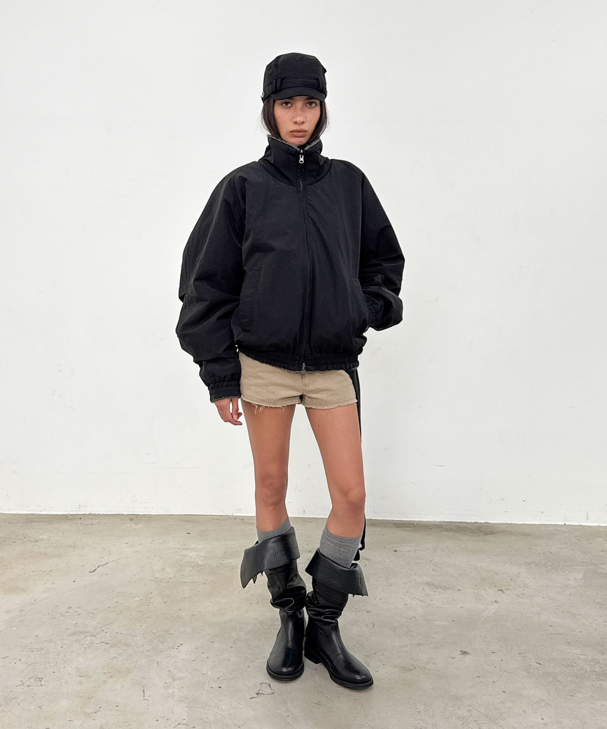 샌드릭(SANDRIC) Reversible Fleece Zip-up_Black