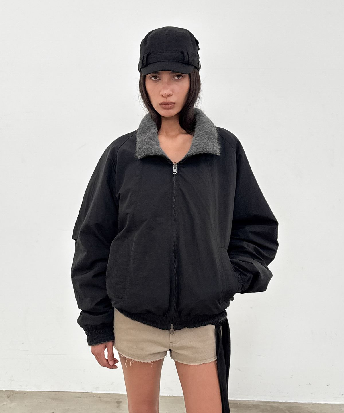 샌드릭(SANDRIC) Reversible Fleece Zip-up_Black