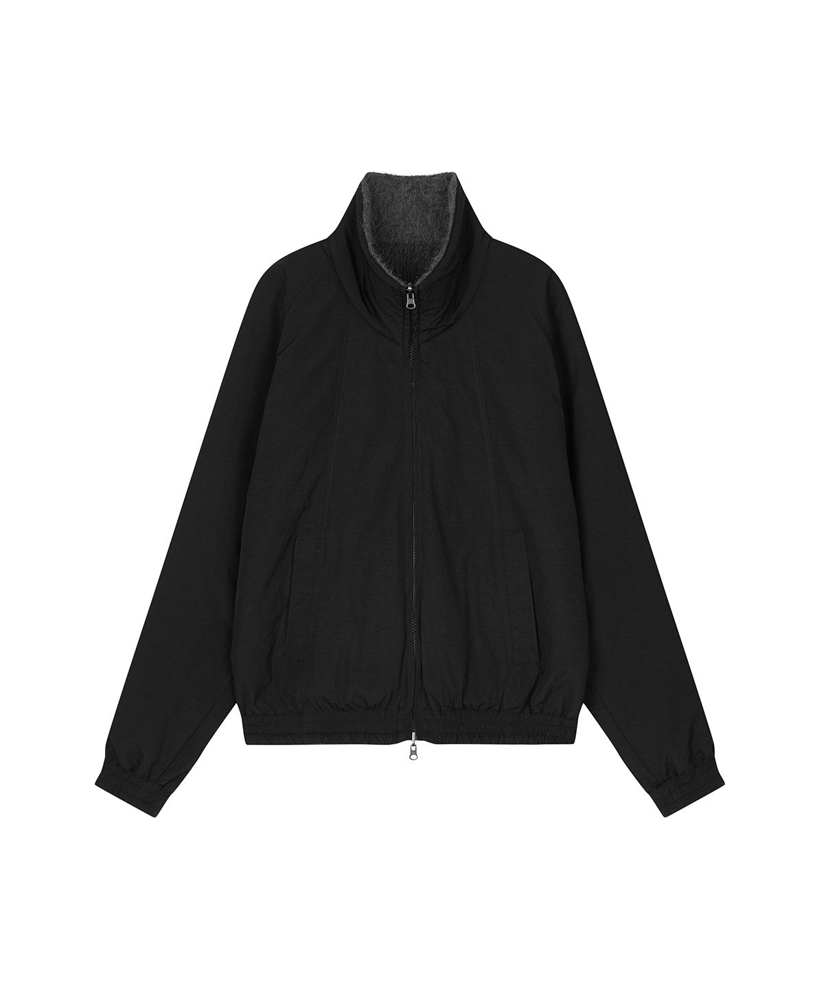 샌드릭(SANDRIC) Reversible Fleece Zip-up_Black