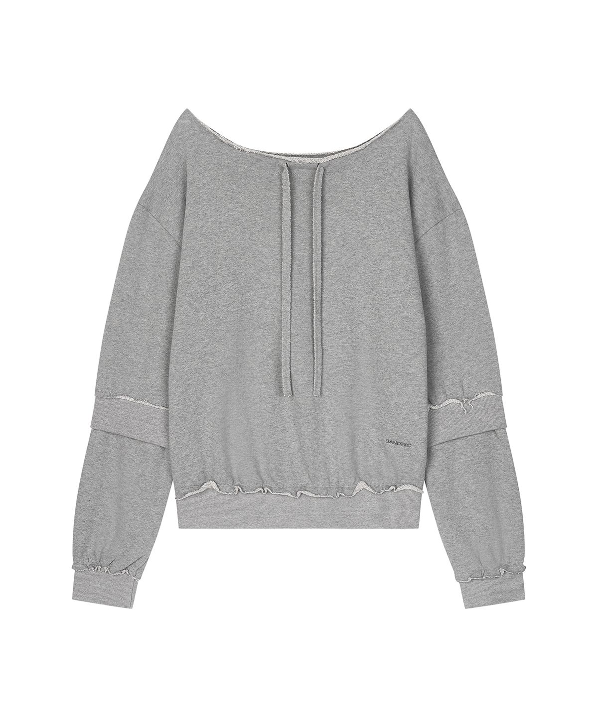 샌드릭(SANDRIC) Overfit Drawstring Sweatshirt_Melange grey