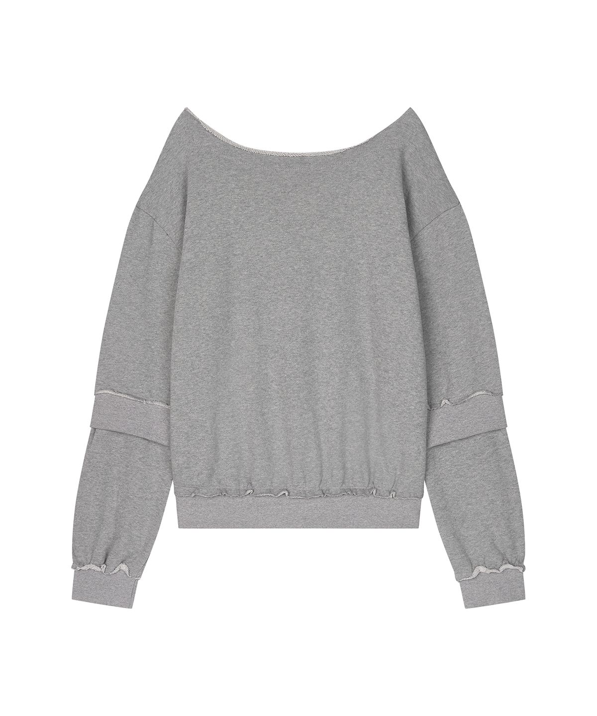 샌드릭(SANDRIC) Overfit Drawstring Sweatshirt_Melange grey