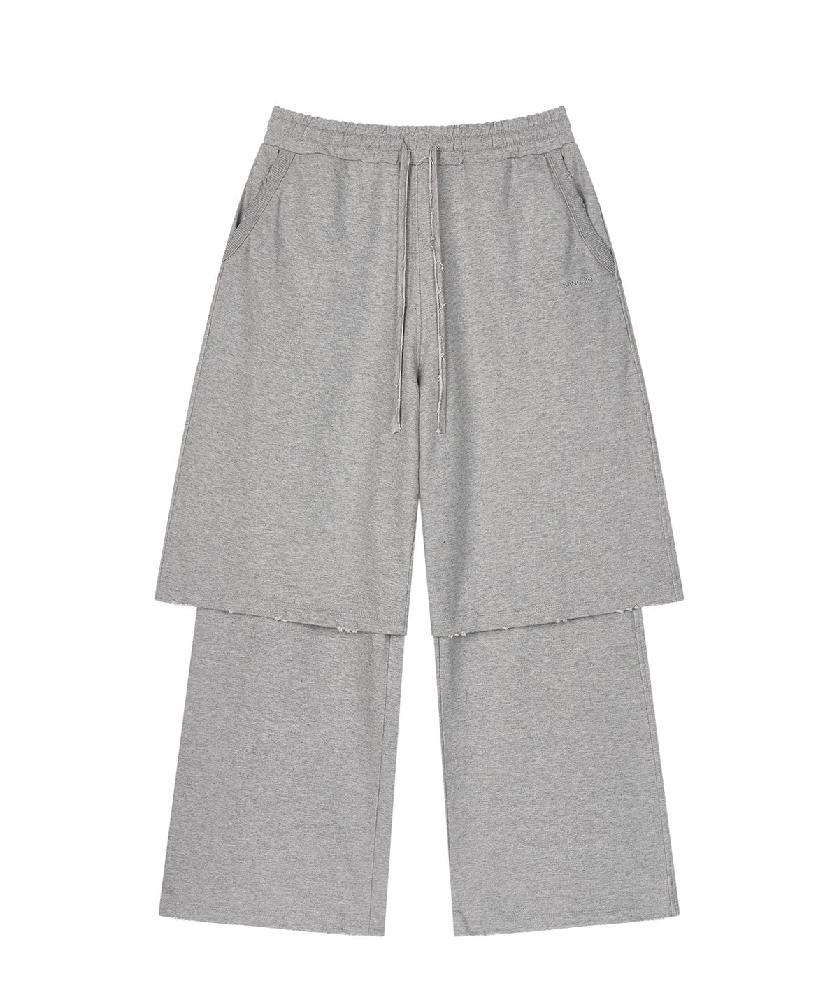 샌드릭(SANDRIC) Layered sweat Pants_Melange grey