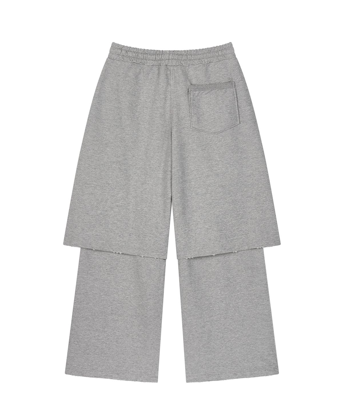 샌드릭(SANDRIC) Layered sweat Pants_Melange grey