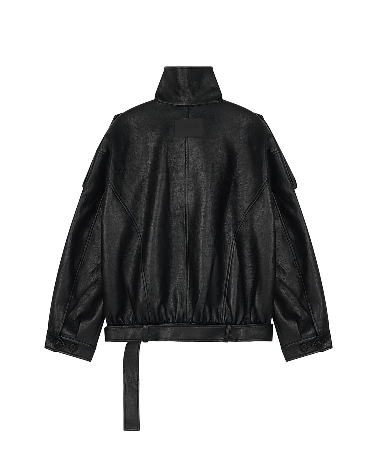 샌드릭(SANDRIC) LINE.02 high neck leather jacket_black