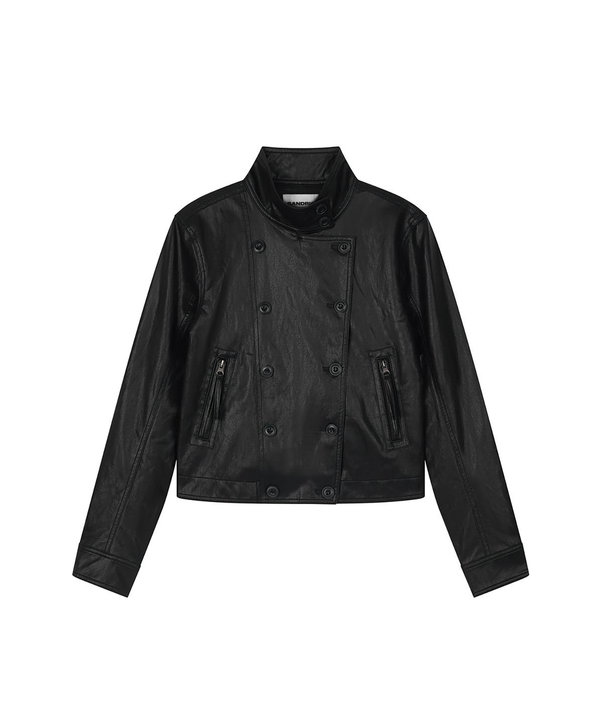 샌드릭(SANDRIC) LINE.02 button leather jacket_black