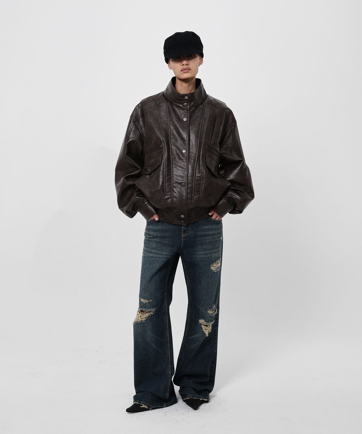 샌드릭(SANDRIC) LINE.02 vintage leather jacket_brown