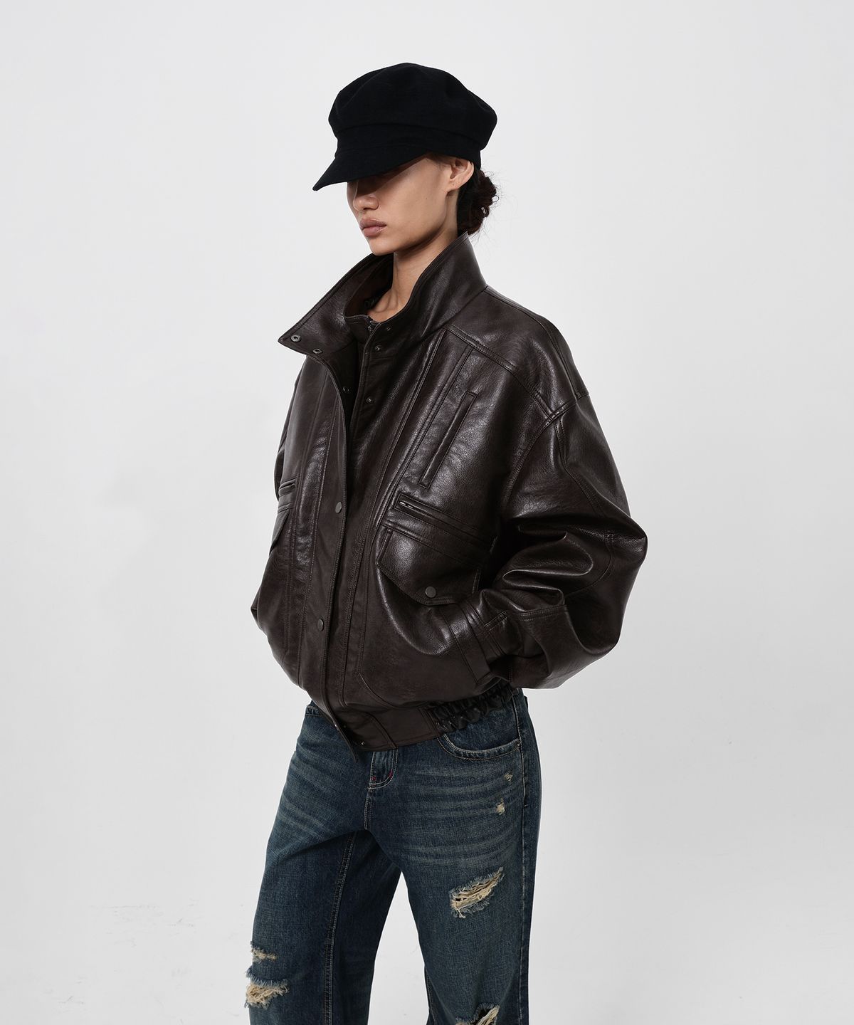 샌드릭(SANDRIC) LINE.02 vintage leather jacket_brown