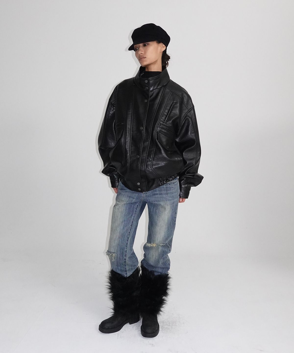 샌드릭(SANDRIC) LINE.02 vintage leather jacket_black