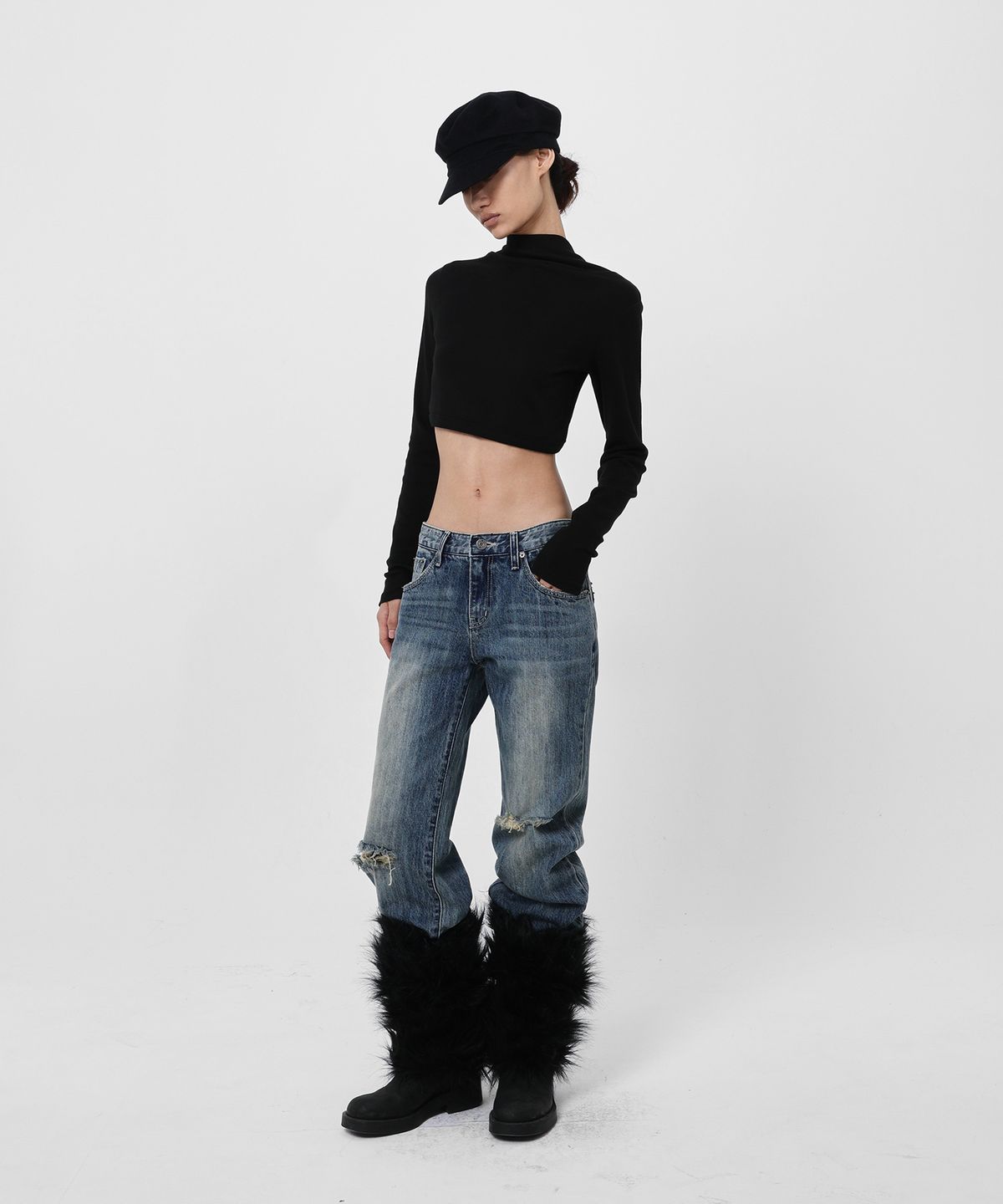 샌드릭(SANDRIC) LINE.02 straight denim_mid blue