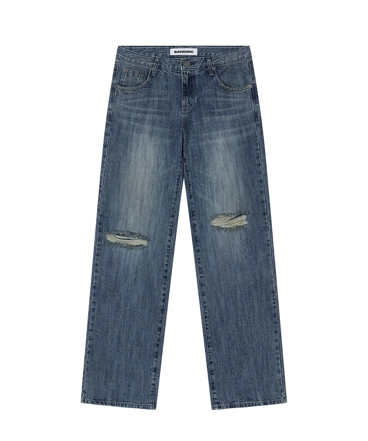 샌드릭(SANDRIC) LINE.02 straight denim_mid blue