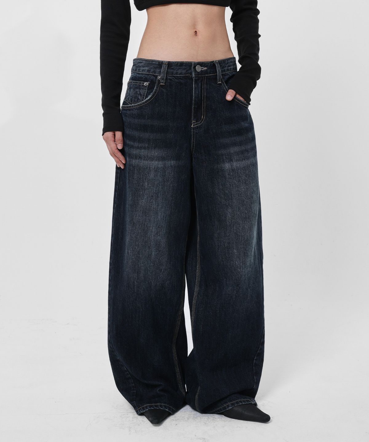샌드릭(SANDRIC) LINE.02 wide denim_dark blue