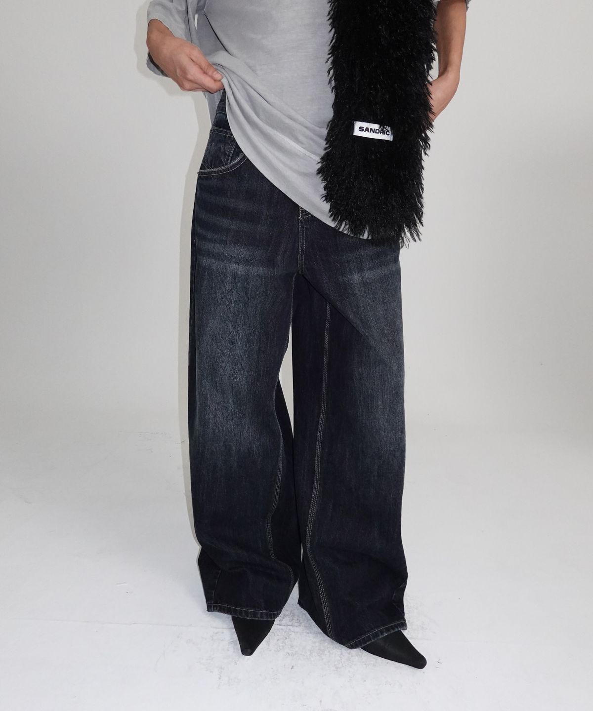 샌드릭(SANDRIC) LINE.02 wide denim_dark blue