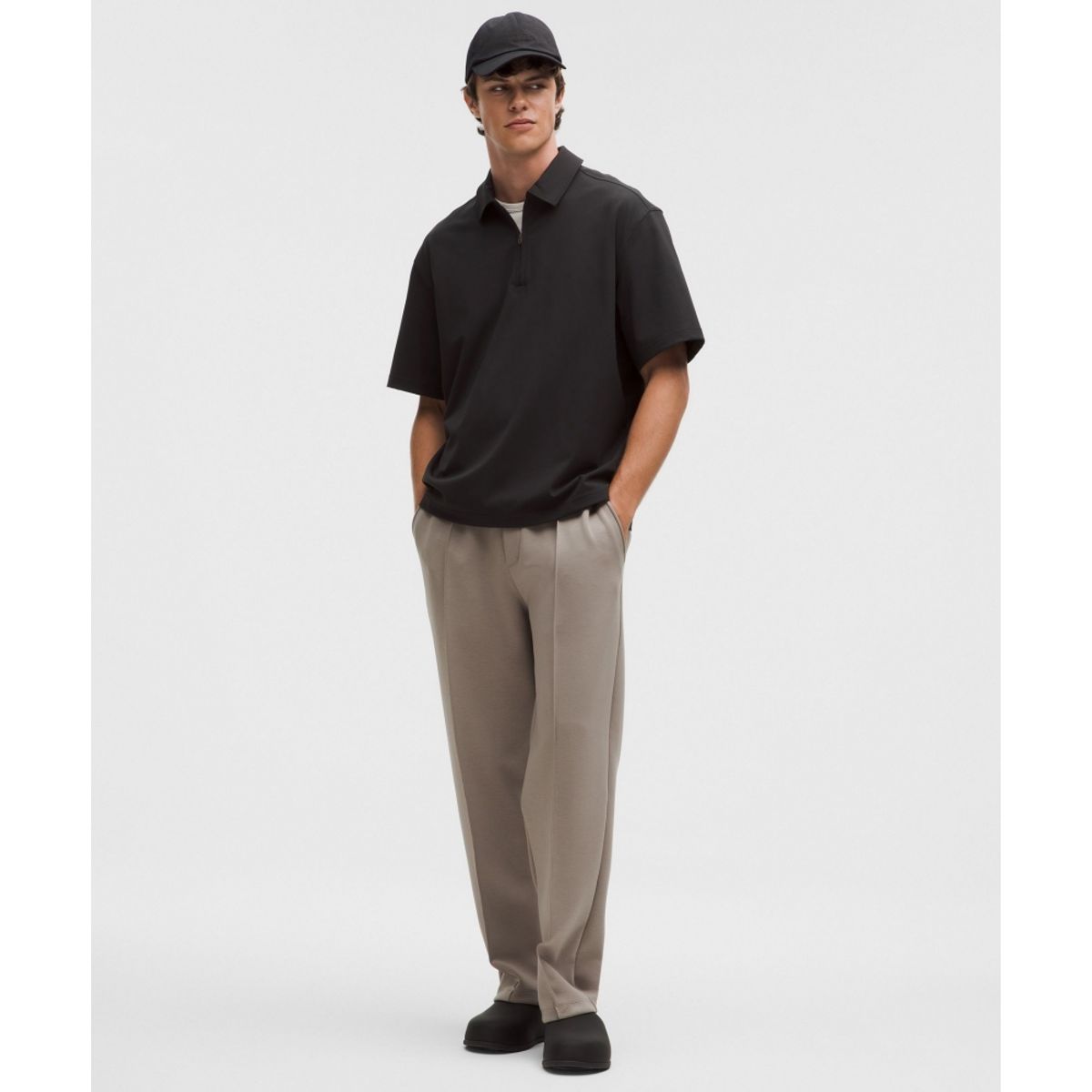 룰루레몬(LULULEMON) 데이드리프트 오버사이즈드 집넥 폴로 셔츠  BLK