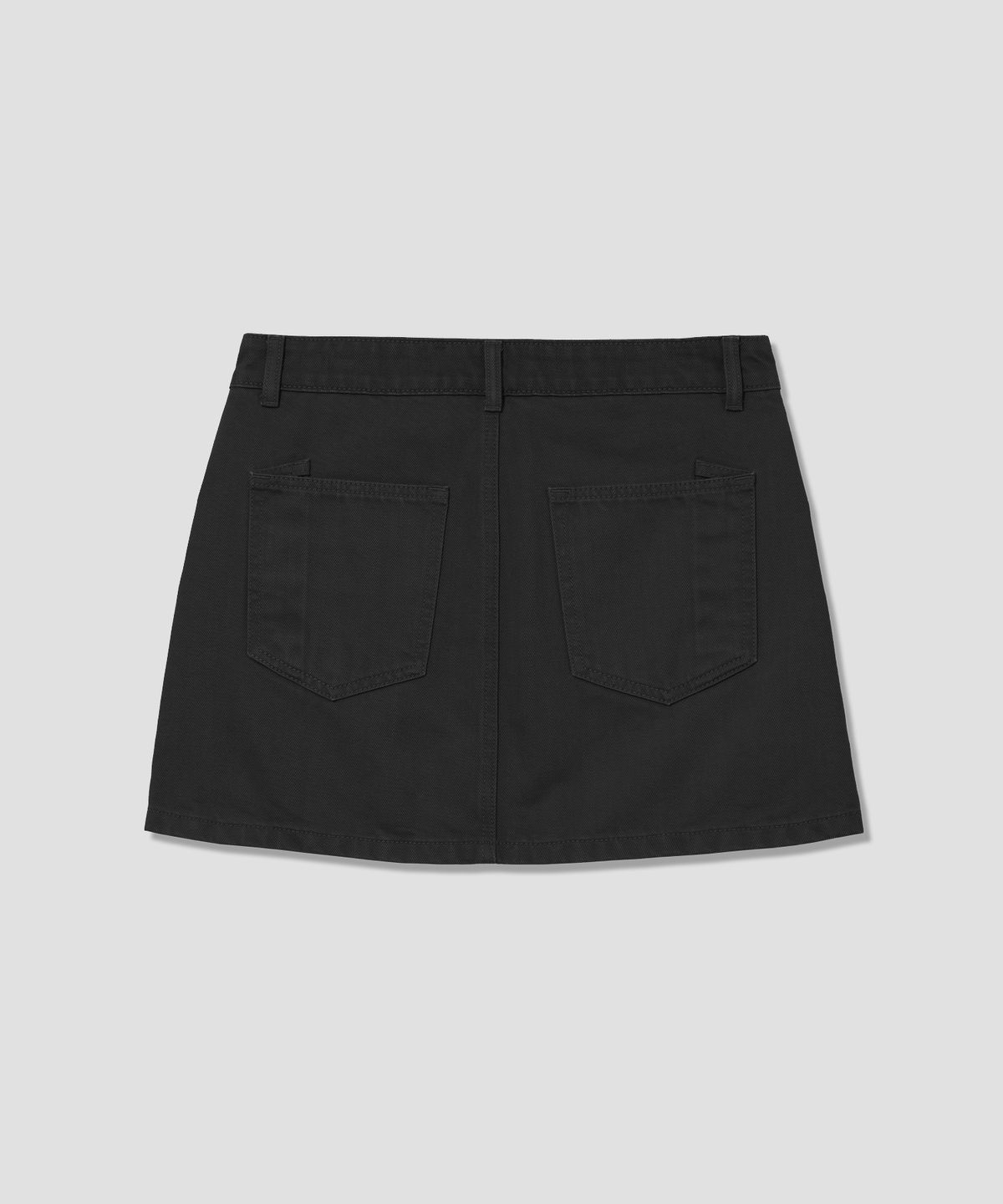버던트(VERDNT) 가먼트 다잉 미니 스커트 [블랙]