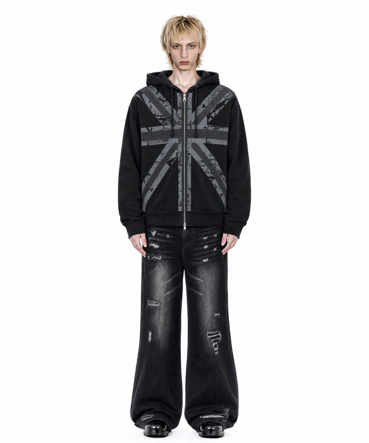 아이돈워너셀(IDWS) Injury Flare Denim Pants Black
