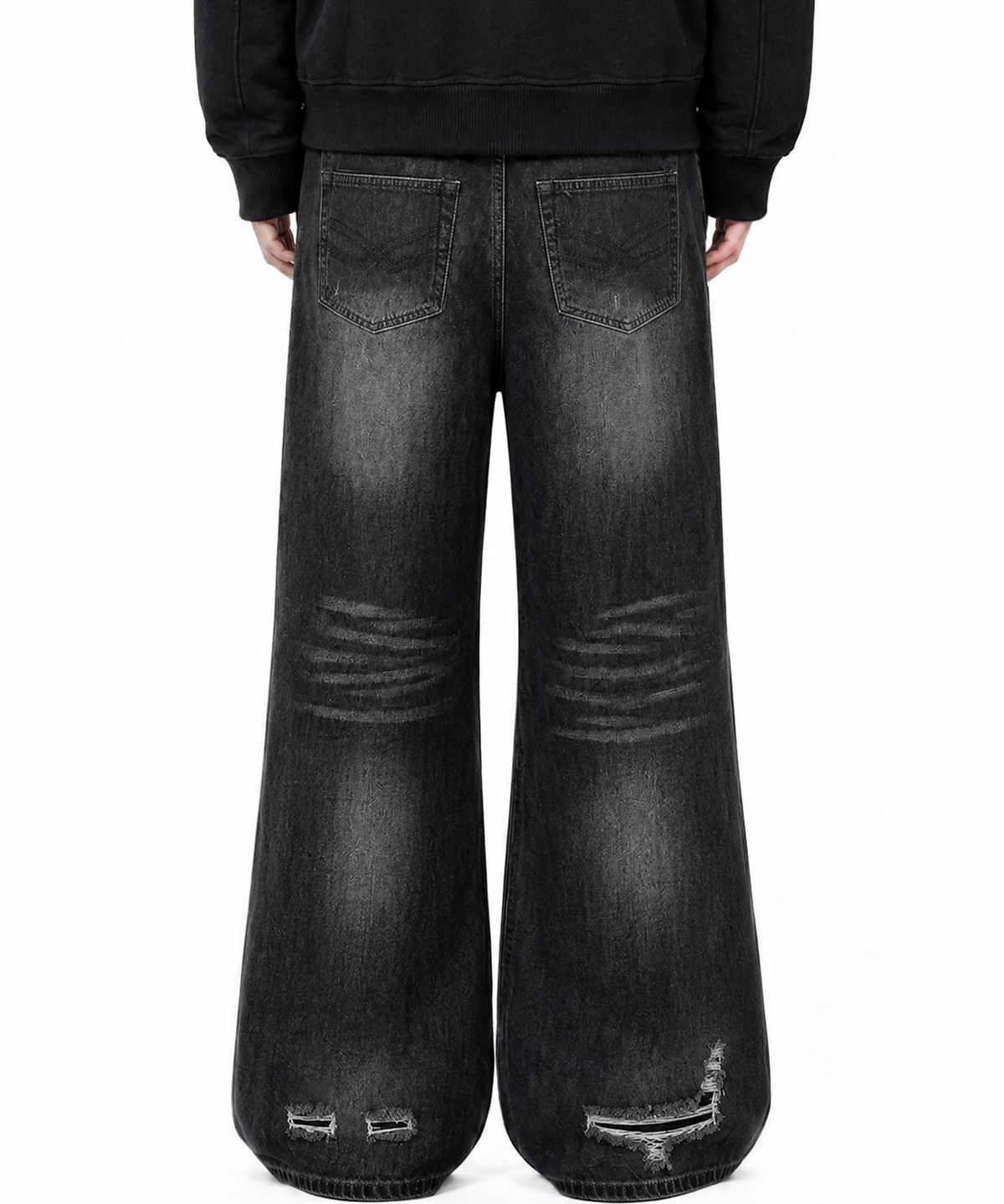 아이돈워너셀(IDWS) Injury Flare Denim Pants Black