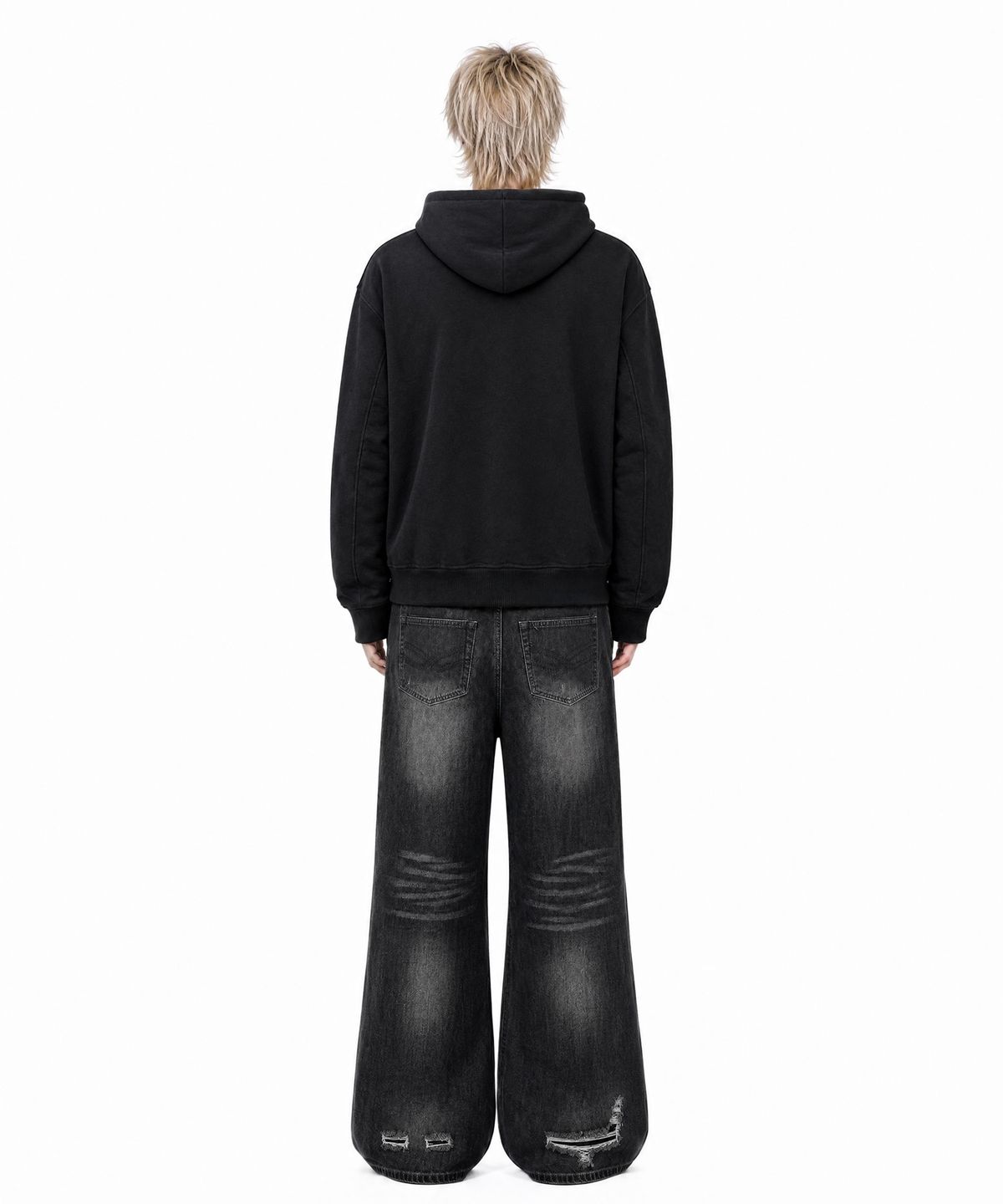 아이돈워너셀(IDWS) Injury Flare Denim Pants Black