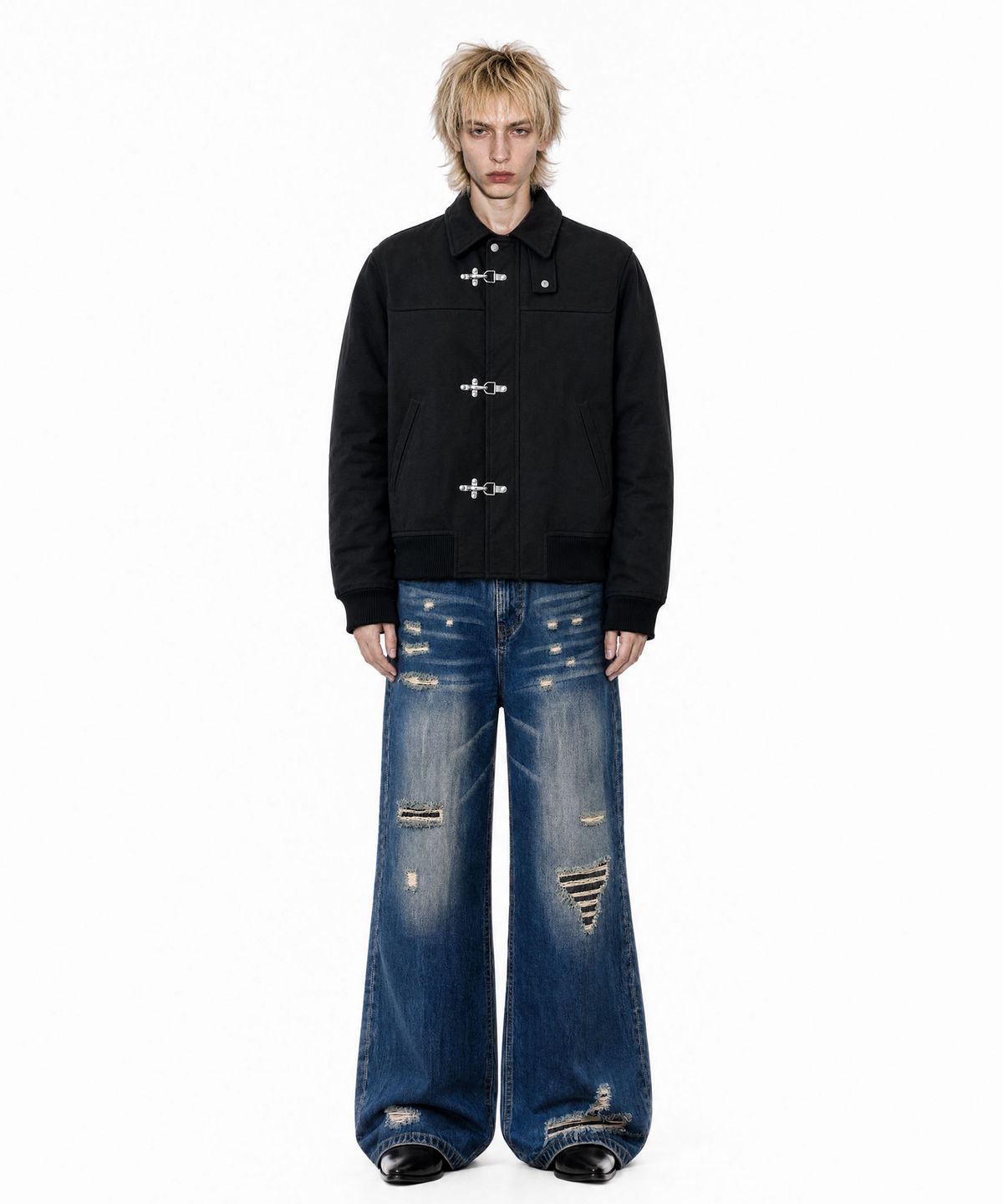 아이돈워너셀(IDWS) Injury Flare Denim Pants Indigo